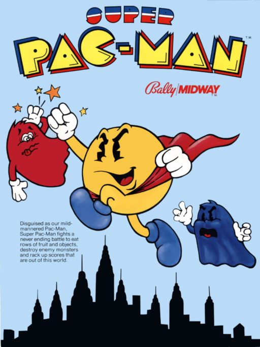 Super Pac-Man (Midway) Arcade Game Cover